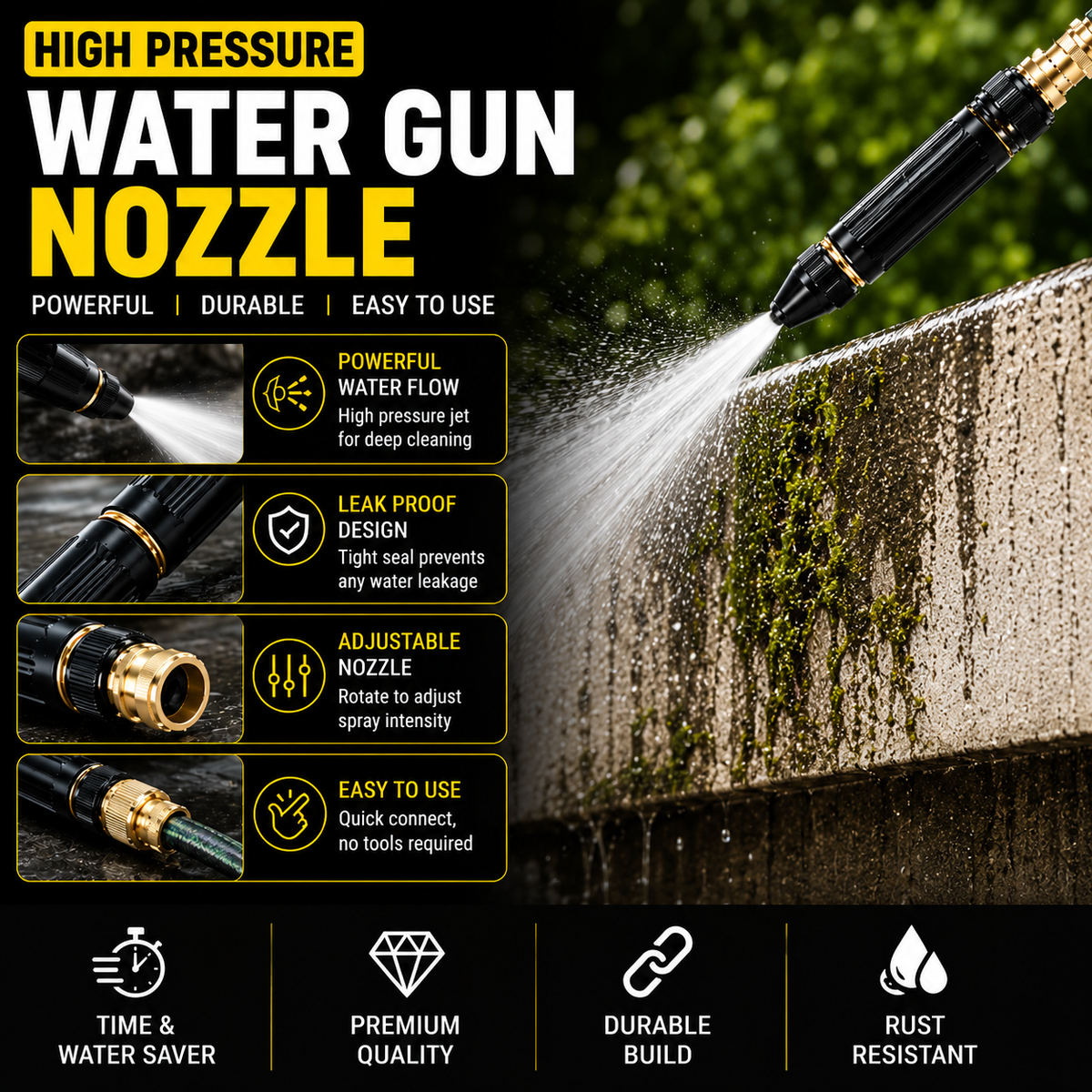 Portable High Pressure Washing Water Nozzle