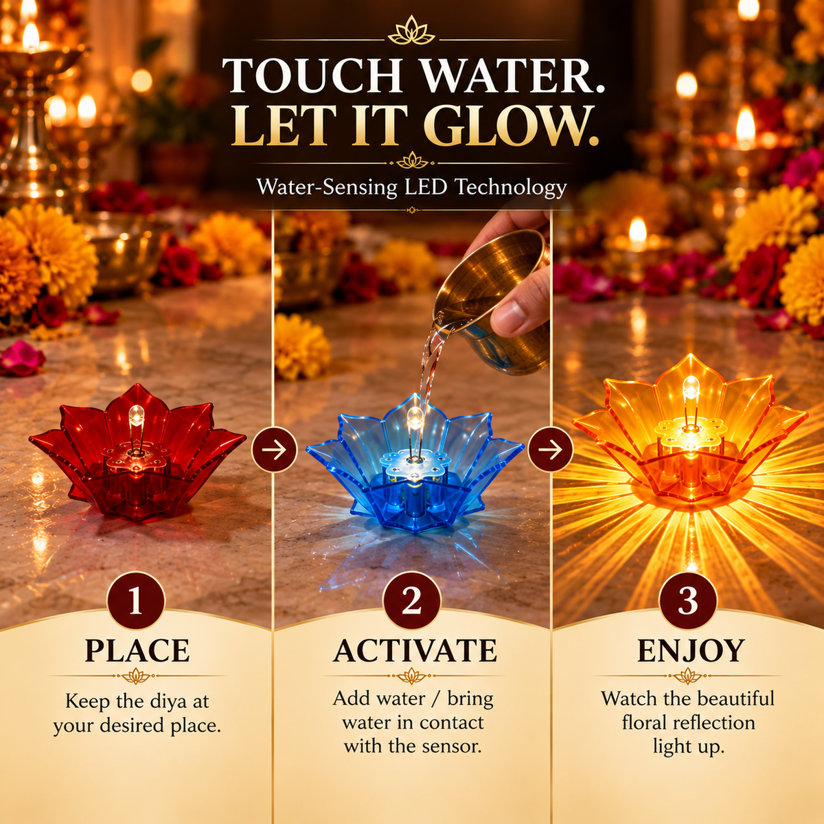 GlowLotus™ Water Reflection Diya-PACK OF 12