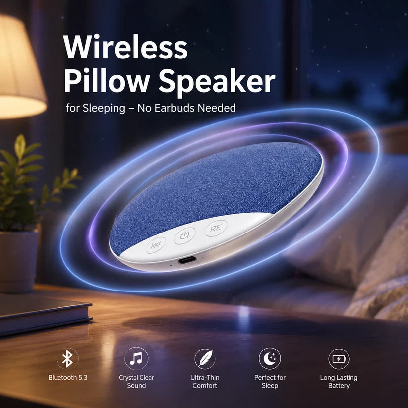 Wireless Pillow Speaker for Sleeping – No Earbuds Needed