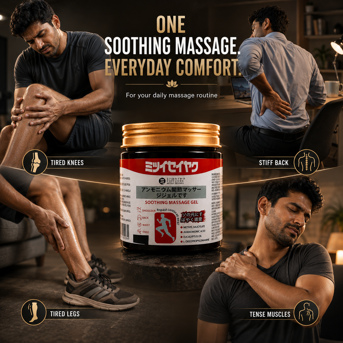 Soothing Massage Gel for Joints, Muscles & Tired Legs – Daily Comfort Massage Gel | Pack of 2