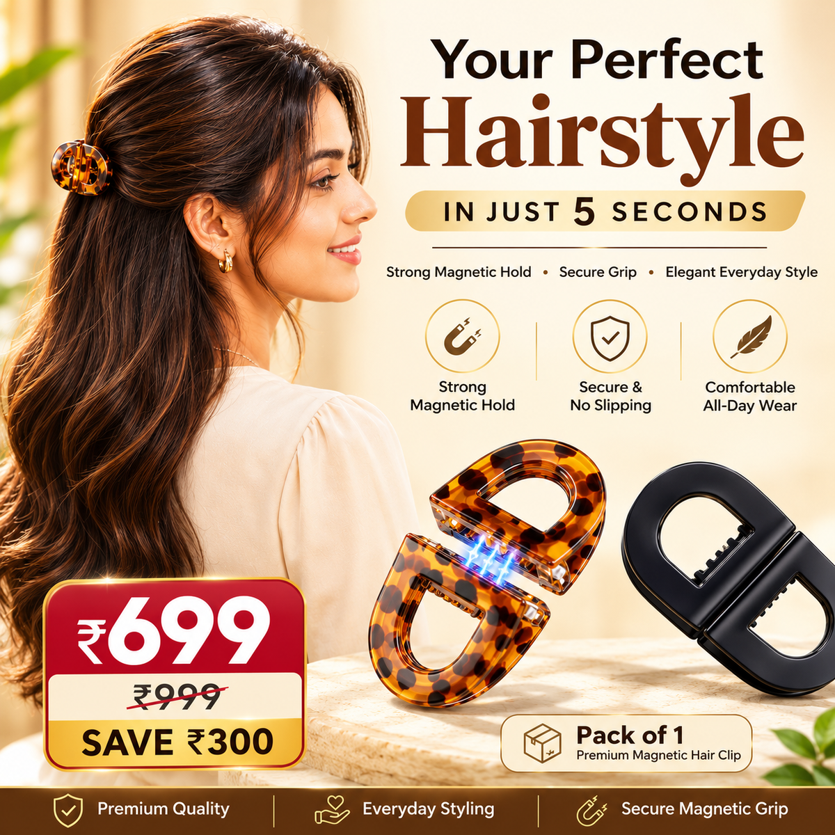 Magnetic Hair Clips for Women