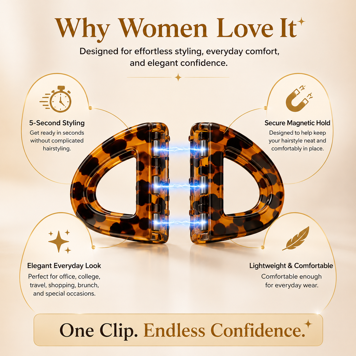 Magnetic Hair Clips for Women