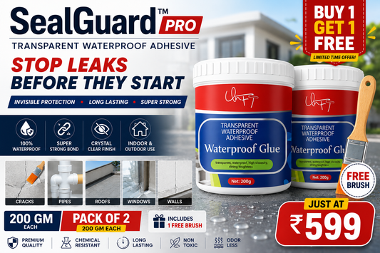SealGuard™ Pro | Professional Waterproof Repair Coating | Pack of 2 (200g Each) + FREE Application Brush