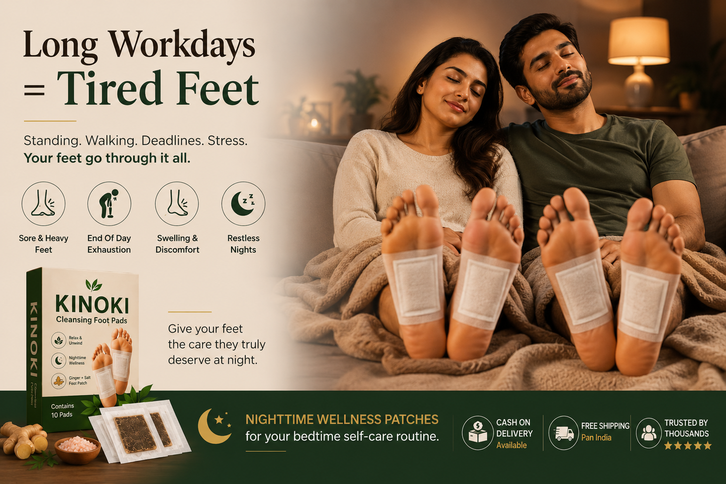 KINOKI Night time Wellness Foot Patches – Pack of 2