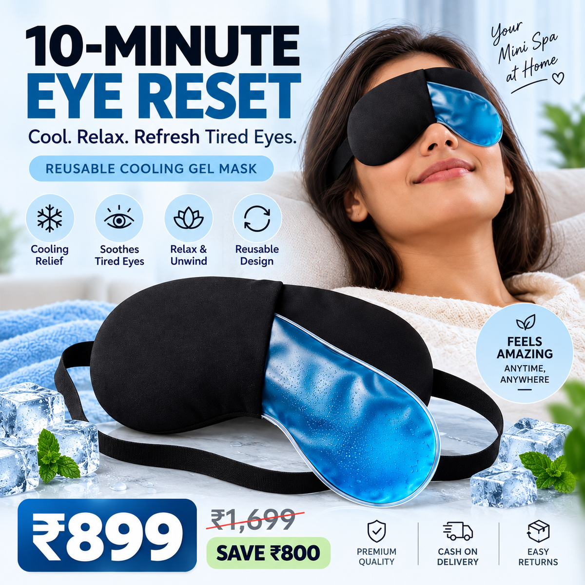 Reusable Cooling Gel Eye Mask
