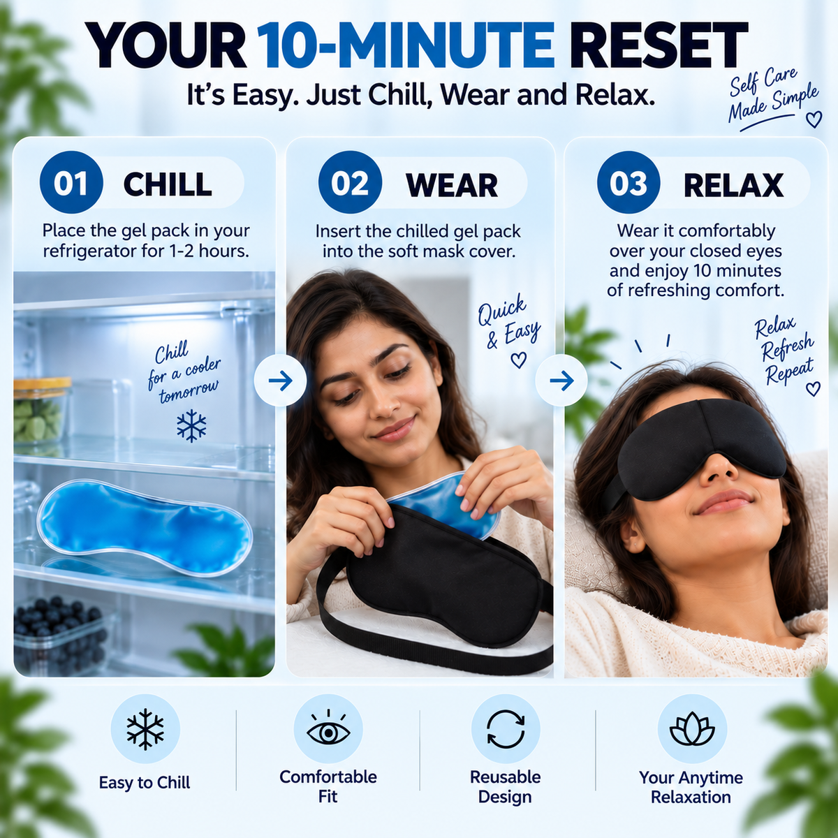 Reusable Cooling Gel Eye Mask
