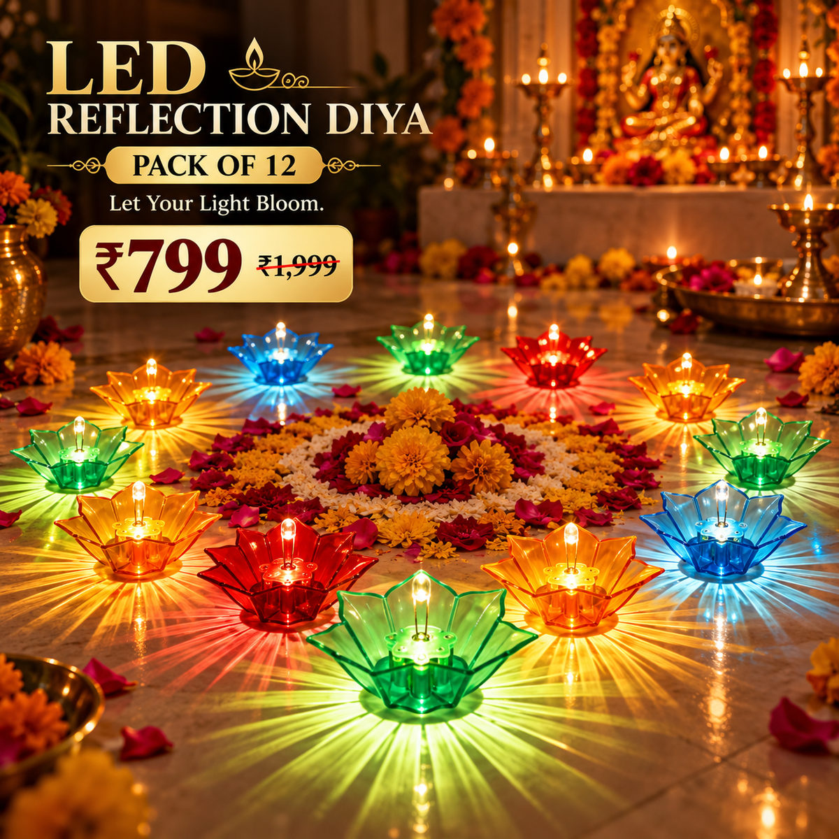 GlowLotus™ Water Reflection Diya-PACK OF 12