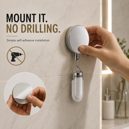 Retractable Towel Holder Clip – Stainless Steel Self-Adhesive Wall Mount for Kitchen & Bathroom