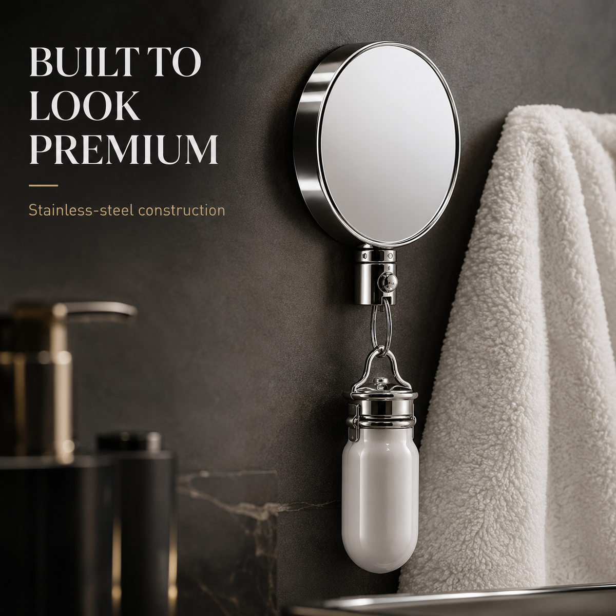 Retractable Towel Holder Clip – Stainless Steel Self-Adhesive Wall Mount for Kitchen & Bathroom