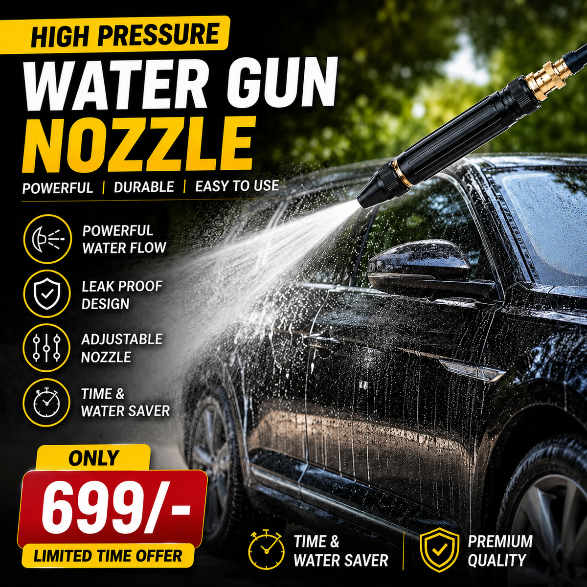 Portable High Pressure Washing Water Nozzle