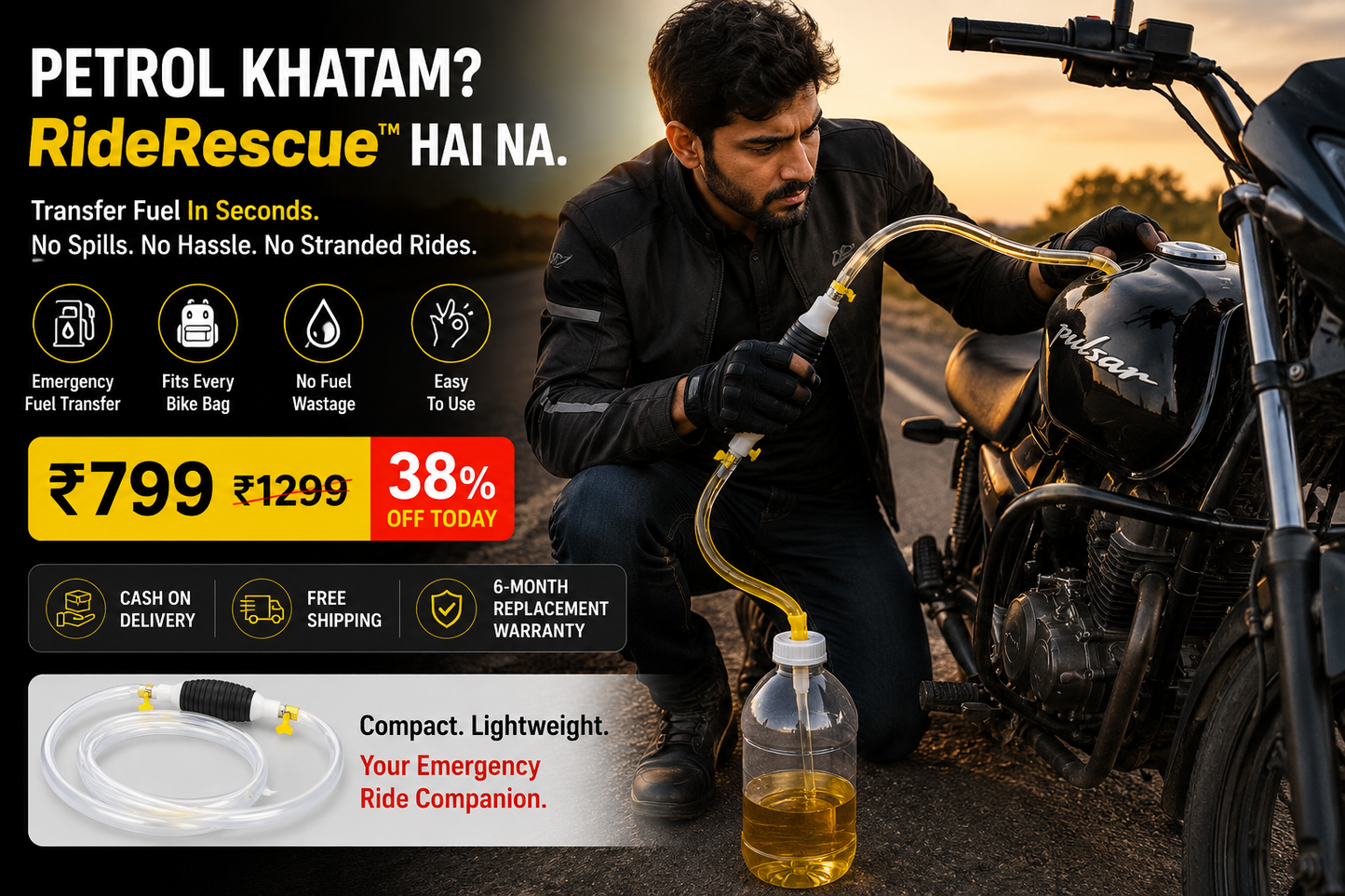 Ride Rescue™ Emergency Fuel Transfer Kit