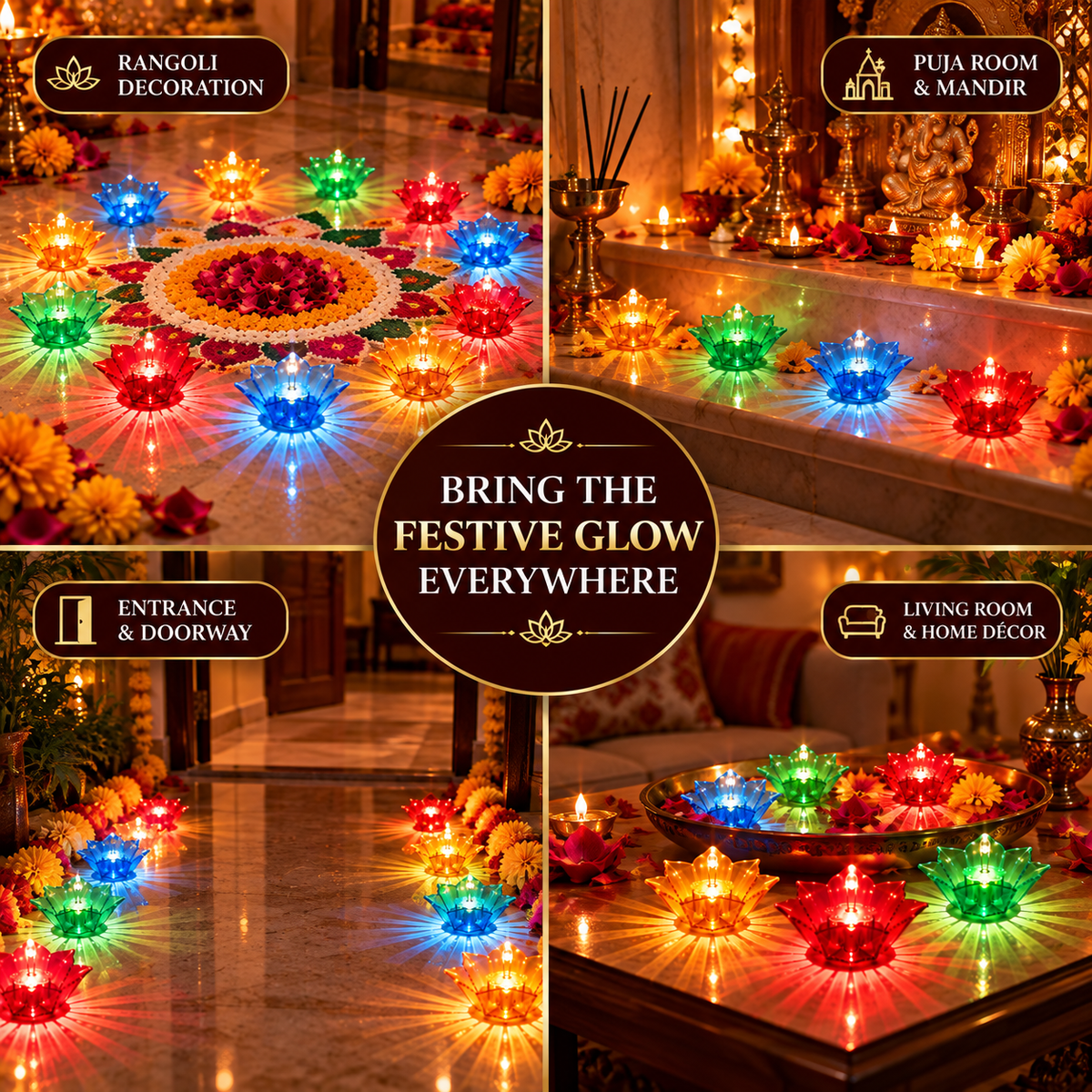 GlowLotus™ Water Reflection Diya-PACK OF 12