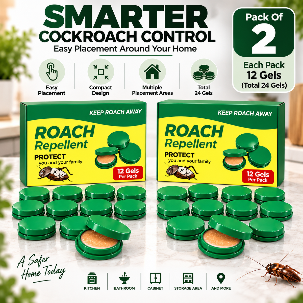 RoachGuard™ Cockroach Bait Gel – 12 Pcs(Pack of 2)